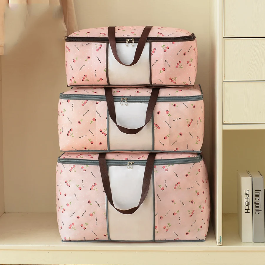 

Non-Woven Bags Zip Storage Clothing Quilt Environmentally Friendly Packing Bag For Bedding Organizzatore Armadio Zip Lock 60A30