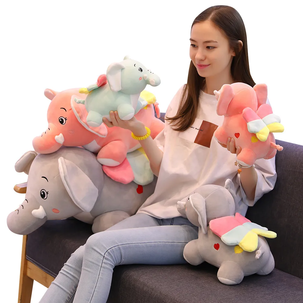 30-60cm Giant Size Elephant Plush Toys Cute Pink Grey Soft Stuffed Animal Large For Children Girl Birthday Gift | Игрушки и хобби
