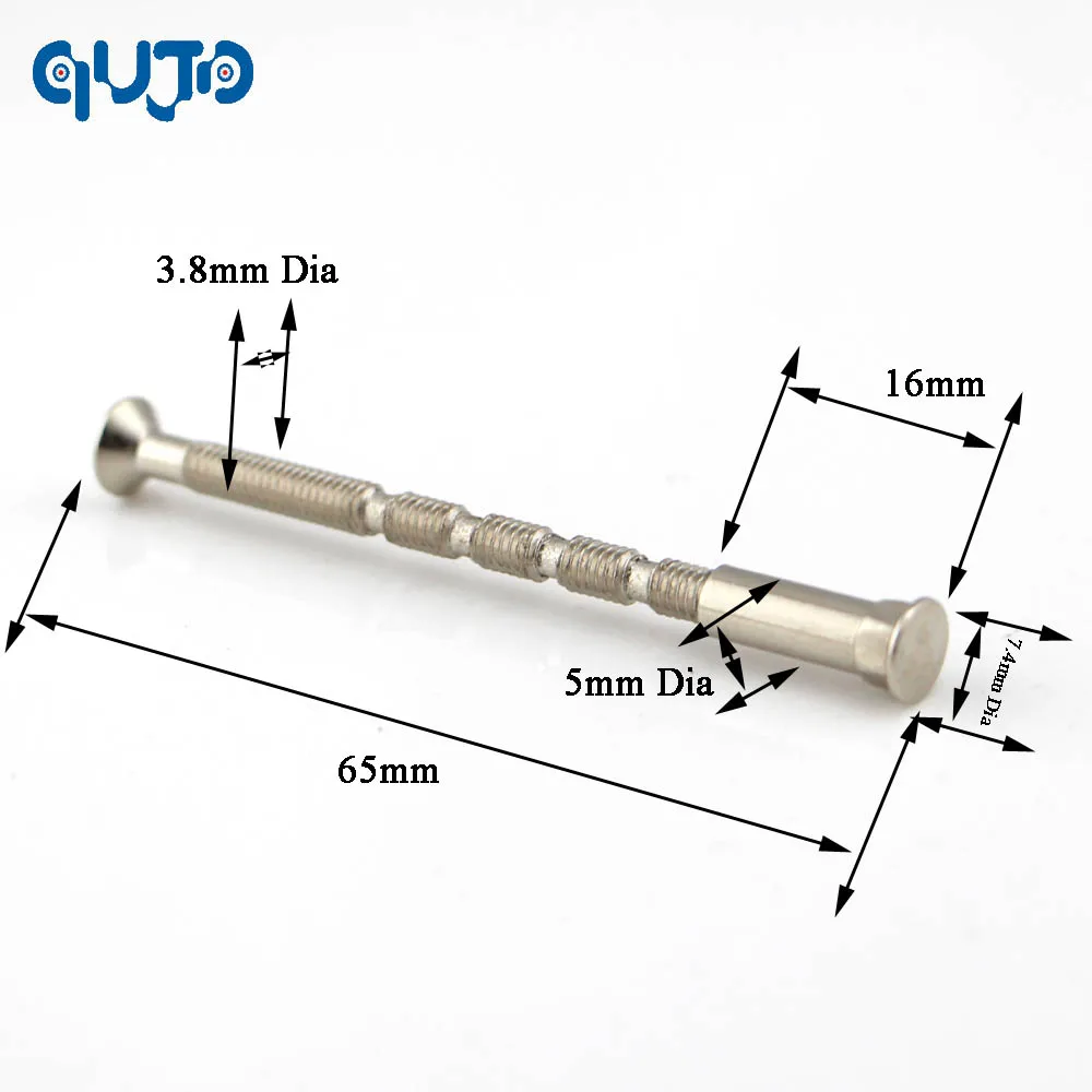 4 Piece Universal M4 Screw Connecting Bolts & Sleeves for Door Handle Nickel 4 Piece Universal M4 Screw Connecting Bolts & Sleeves for Door Handle Nickel