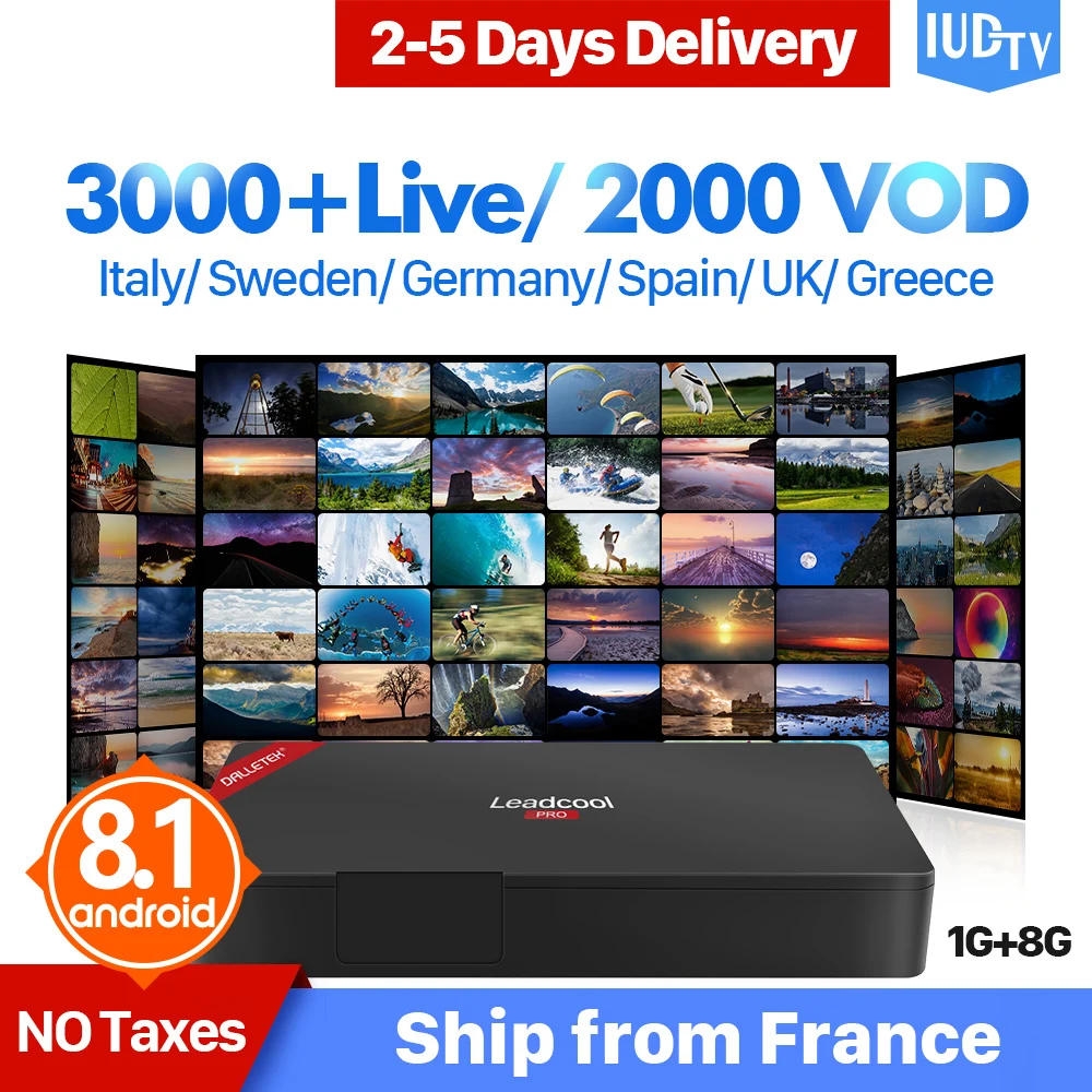 

Leadcool Pro IUDTV Italia Greek IPTV Android 8.1 Rk3229 H.265 Decoder IPTV Germany 1 Year UK Portugal Europe IPTV Subscription
