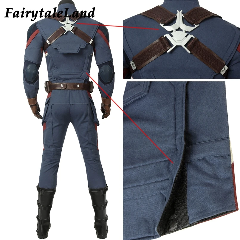 Captain America Avengers Endgame Cosplay Costume Full Set - Steve Rogers Jumpsuit with 5 Star Vest - Customizable image 5
