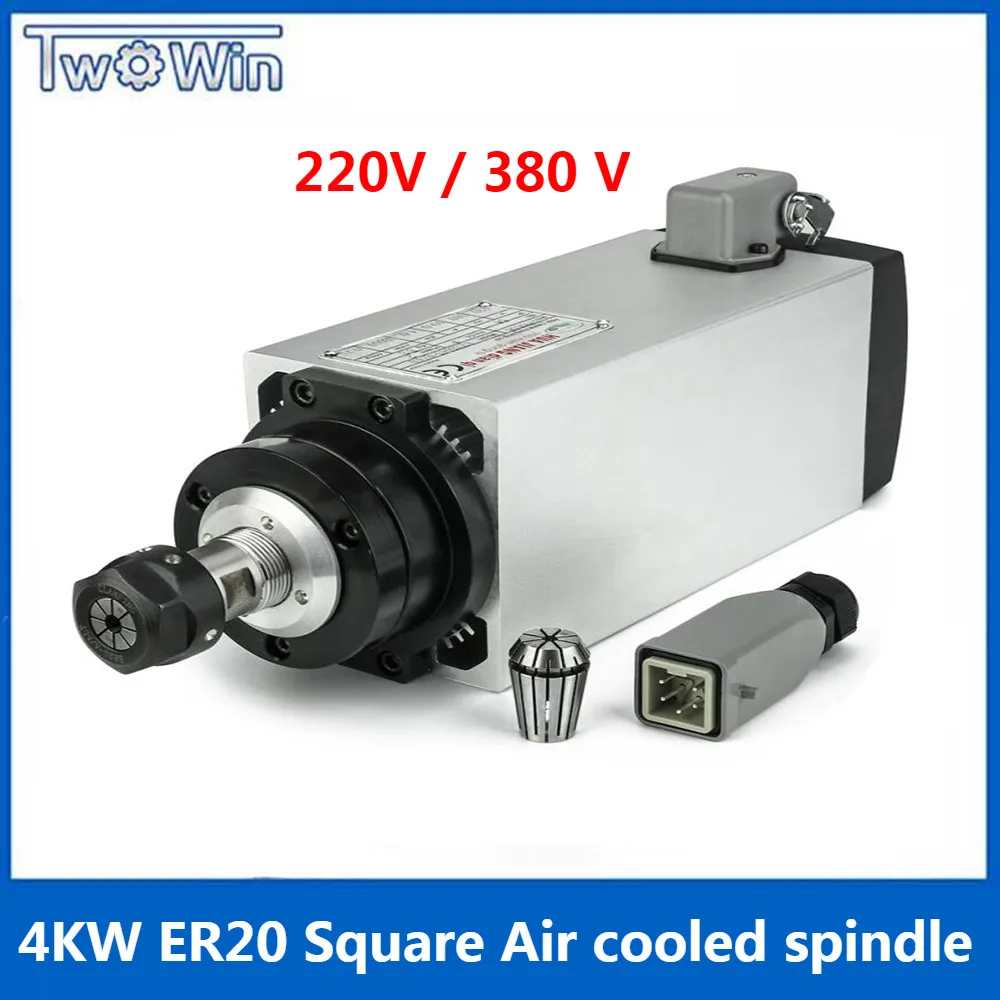 TOP FOUR BEARING ER20 4KW AIR COOLED SPINDLE MOTOR ENGRAVING MILLING GRINDING