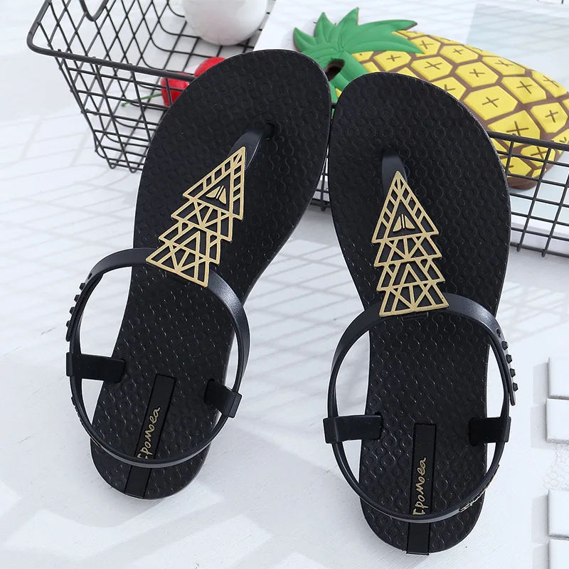

ENPLEI 2019 new type flip flops Bohemia flat bottomed toe sandals women summer fashion antiskid wholesale