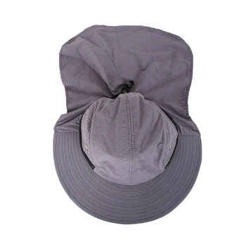 

LGFM-Outdoor Fishing Hiking Boonie Snap Hat Brim Ear Neck Cover Sun Flap Cap