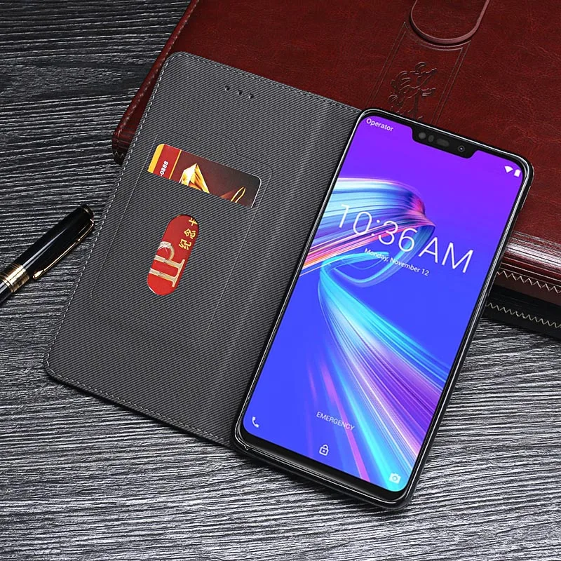 Чехол для телефона Asus ZB633KL кожаный флип чехол роскошный защитный ZenFone Max M2