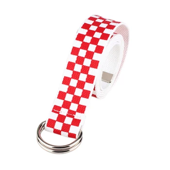 

New Fashion Wild Jeans Belt Checkered Belt Men Waistband Female Long Plaid Checkerboard Couple Belt