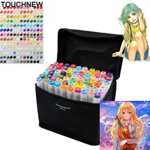 TOUCHNEW markery 30/60/80 Цвета художника двойной головой маркерных ручек манги дизайн школьный рисунок эскиз Маркеры Ручка товары для рукоделия горячей