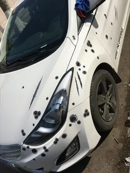 

2 Pcs 21* 29cm Funny 3D Bullet Hole DIY Car Stickers Car Styling Accessories Simulation Scratch Decal Personalized Car Stickers