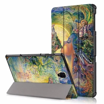

100pcs/lot Painted Three fold new arrived cover case for Samsung Galaxy Tab A A2 10.5 2018 T590 T595 T597 leather cover case