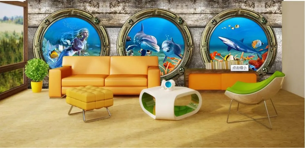 

3d room wallpaper custom photo non-woven mural 3d wall mural wallpaper for walls 3 d Bar KTV underwater world aquarium painting