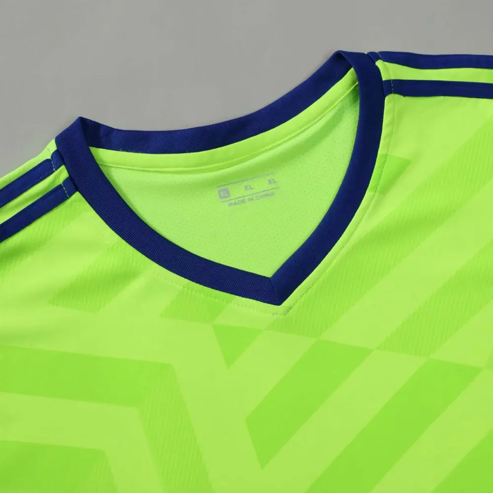 Высокое качество 18 19 мужские трикотажные изделия униформа для футбольной команды игры Университетская форма футбольные наборы футбол для взрослых и детей QD013