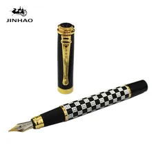 Jinhao 500 Black Gold Carving Fountain Pens High Quality Nib luxury Ink Pen Business Office High end student Gift Feather Pen цена Jinhao 500 Black Gold Carving Fountain Pens High Quality Nib luxury Ink Pen Business Office High end student Gift Feather Pen цены онлайн