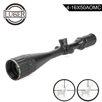

LUGER 4-16x50AOMC Hunting Scope Optical Sight Red and Green Illuminated Mildot Riflescope Fit 11/20mm Rail For Air Guns