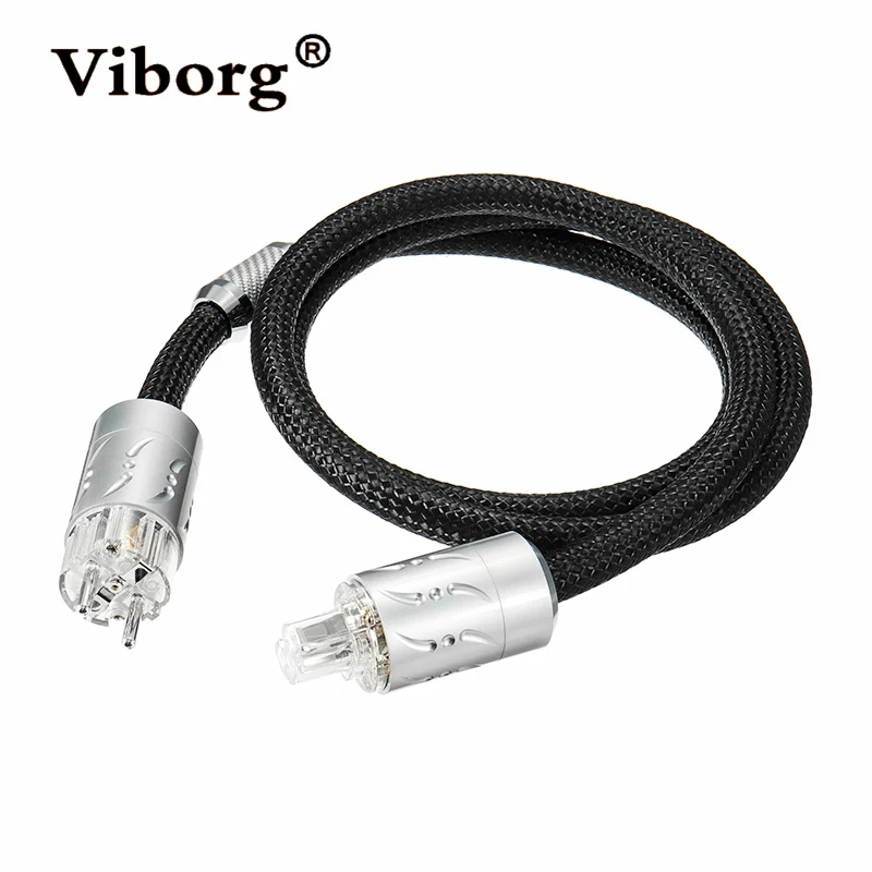 

Viborg ETR-VP1501 Hifi Speaker IEC Audio Power Cable Rhodium Plating Connector EU Power Plug 1.8m Hi-End 250V