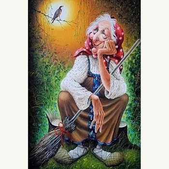 

Cross Stitch Kit DIY Diamond Embroidery old grandmother Full Square/round Diamond Painting Mosaic Home Decor