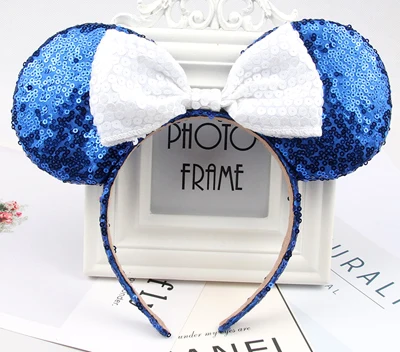 Headwear Minnie Mouse Ears Headband Festival DIY Hair Accessories Hairband Christmas Sequin Hair Bows for girls women gift