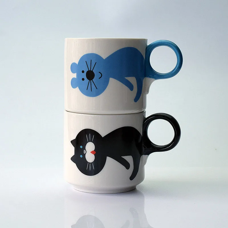 Gllead Fashion Cute Cartoon Cat Coffee Mug Creative Ceramic Tea Gllead Fashion Cute Cartoon Cat Coffee Mug Creative Ceramic Tea Milk Breakfast S Mugs Porcelain In From Home Garden On Aliexpress