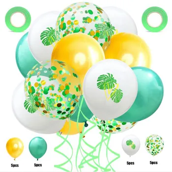 

20PCS Flamingo Pineapple Turtle Leaf Sequined Lacquer Latex Balloon Solid Color Balloon Package Wedding Party
