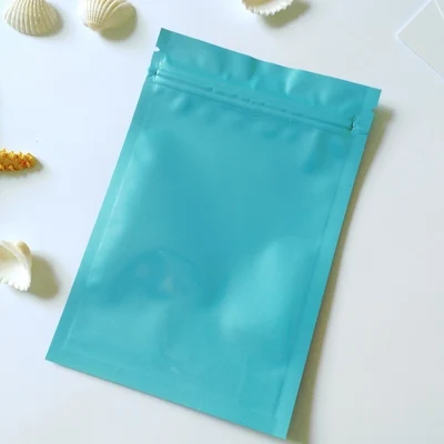 Dura-Aid 100/500 шт Еда сумки для хранения металлического материала майлар Ziplock мешки с плоским дном черный Алюминий Фольга небольшой замок типа молния Пластик сумки - Цвет: Blue