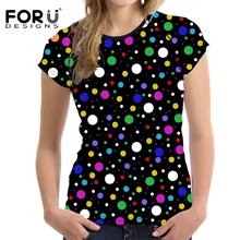 FORUDESIGNS/женская футболка спортивная футболка Топ для фитнеса волнистая точка Спортивная одежда для йоги женские быстросохнущие футболки одежда для женщин