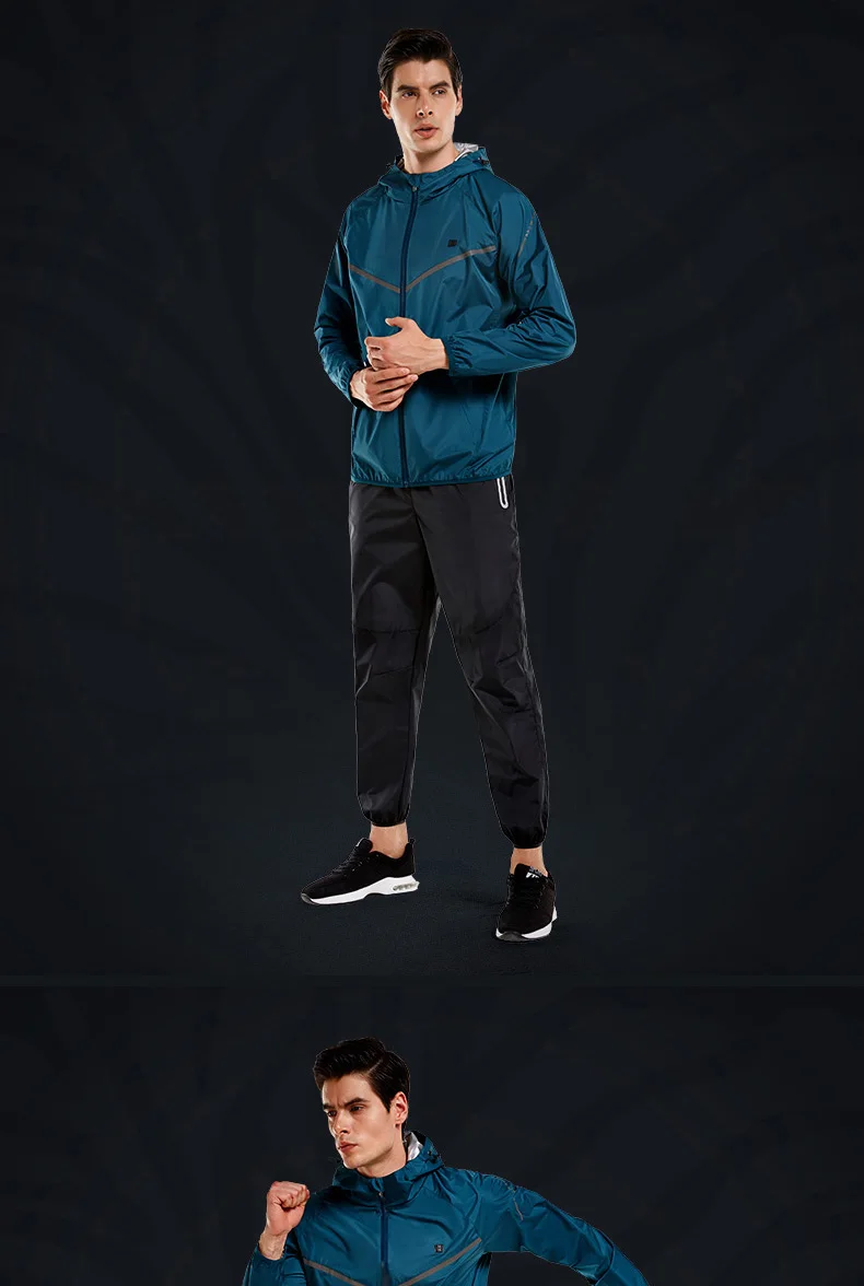 Мужская спортивная одежда для бега спортивный костюм для бега Спортивная одежда на молнии куртка и брюки для тренировок, фитнеса костюм 2