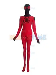 Человек-паук костюм Стелс костюм супергероя костюм женщина костюм Человека-паука красный спандекс Зентаи костюм