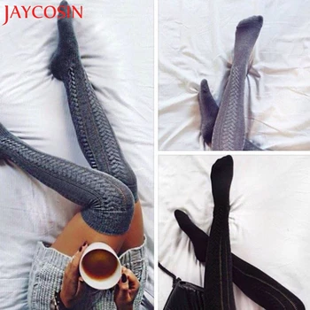 

Fashion Casual Women High Over the Knee Socks Long Cotton Stockings Warm Leg Warmers In Winter Dropship Oct.31