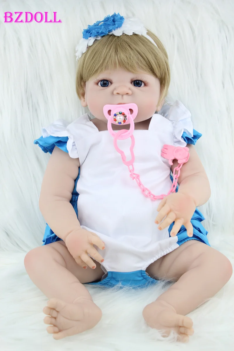 22 &quotполностью силиконовая кукла Reborn Girl 55 см милый ребенок новорожденный