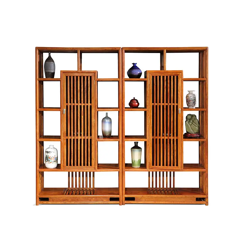 buy 5 Layers Handmade Solid Wood Bookcase Hedgehog Ming Qing Classical Bookshelf Antique Rosewood Wooden Living Room Furniture