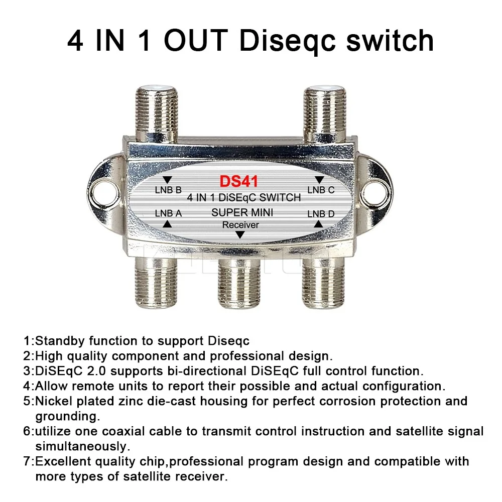 Kebidumei высокое качество DiSEqC переключатель 4x1 DiSEqC спутниковая антенна плоский LNB переключатель для ТВ приемника