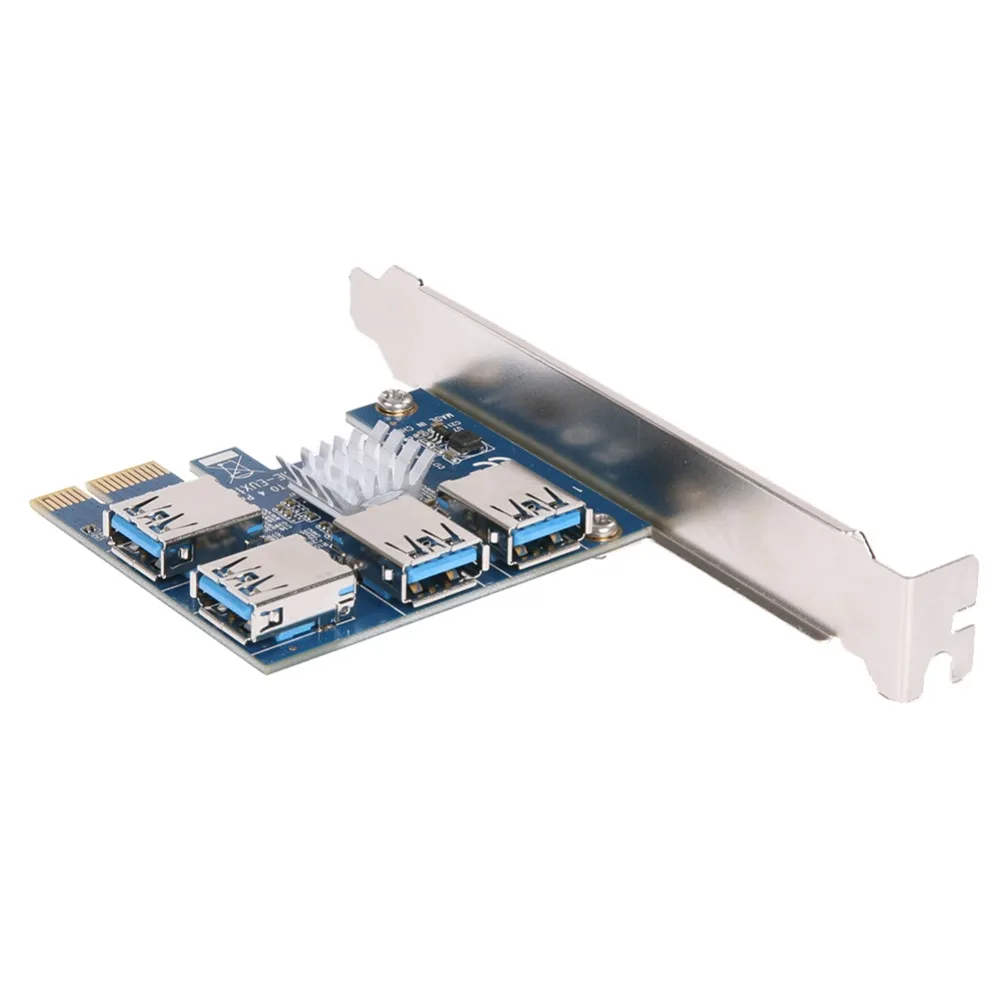 PCIe от 1 до 4 PCI express 16X Слоты Riser Card PCI-E 1X к внешнему слоту 4 PCI-e адаптер PCIe мультипликатор карта для Bitcoin Miner