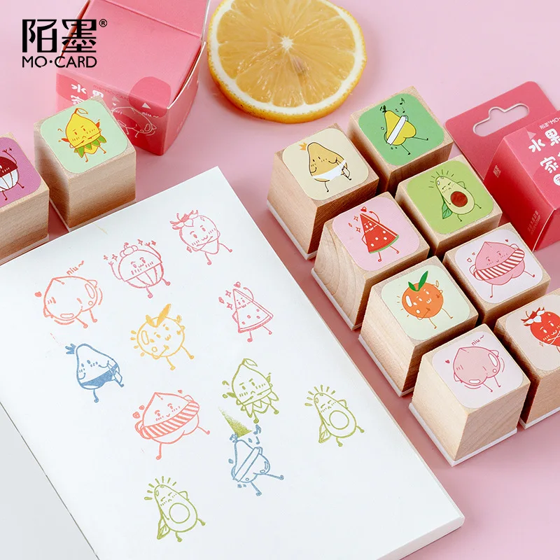 

Fruits Strawberry Avocado Vintage decoration stamp wooden rubber stamps for scrapbooking stationery DIY craft standard stamp