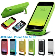 For iPhone5 5s 5c Battery Charger Case 4200mAh External Battery Pack Power Case Power Bank Charging Case Cover for iPhone5 5s 5c