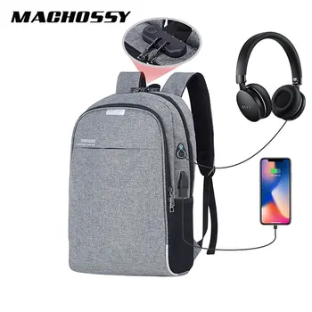 

Fashion Laptop Backpack USB Charging Anti Theft Backpack Men Large Travel Backpack School Bag Male Mochila Headset Connector Bag