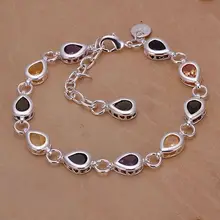 H260 925 серебряный браслет, 925 серебряный Модный Ювелирный Браслет с цветными камнями/balajrsa awzajoga