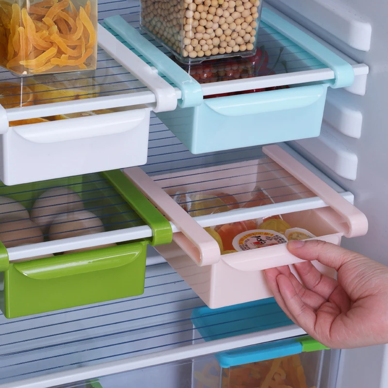 Kitchen Supplies Refrigerator Drawer Organizer Spice Shelf Plastic