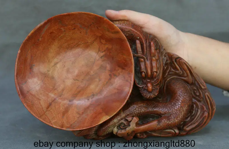 

9" Chinese Natural Shoushan Stone Dynasty Palace Dragon Statue Inkstone Inkslab
