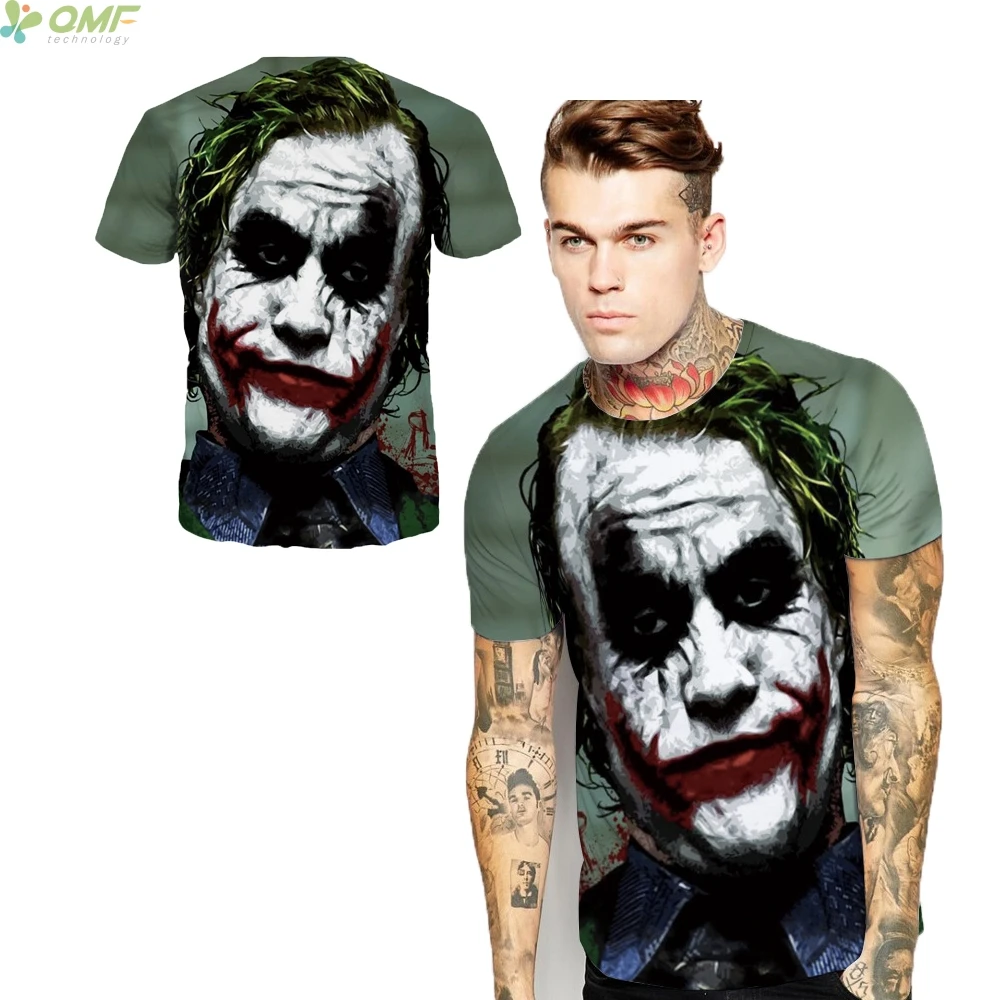 Heath Ledger Joker Pria t shirt Kasual 
