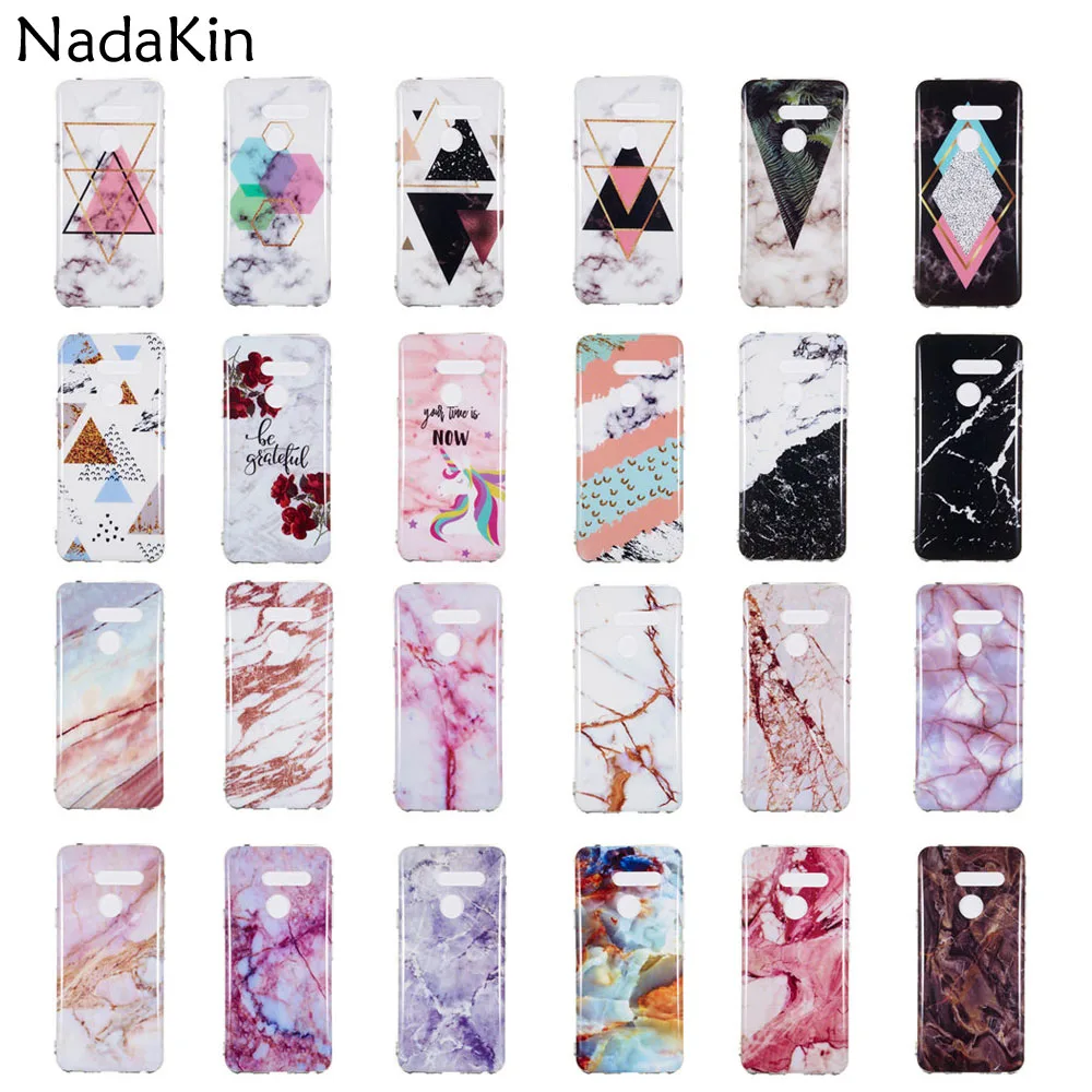 

Marble Stone Unicorn Flower Light Thin Painted Soft Back Phone Case for LG G8 ThinQ Fitted Cover Shell