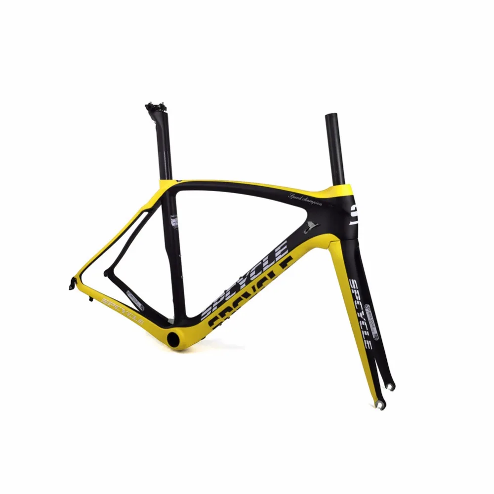 Excellent Spcycle 700C Cycling Road Carbon Bicycle Frames,China Factory OEM Full carbon Fiber Road Bike Frame+Fork+Seatpost+Headset 23