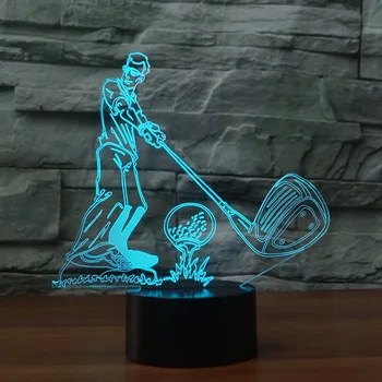 

Man play golf 7 Changing Colors 3d illusion night lamp