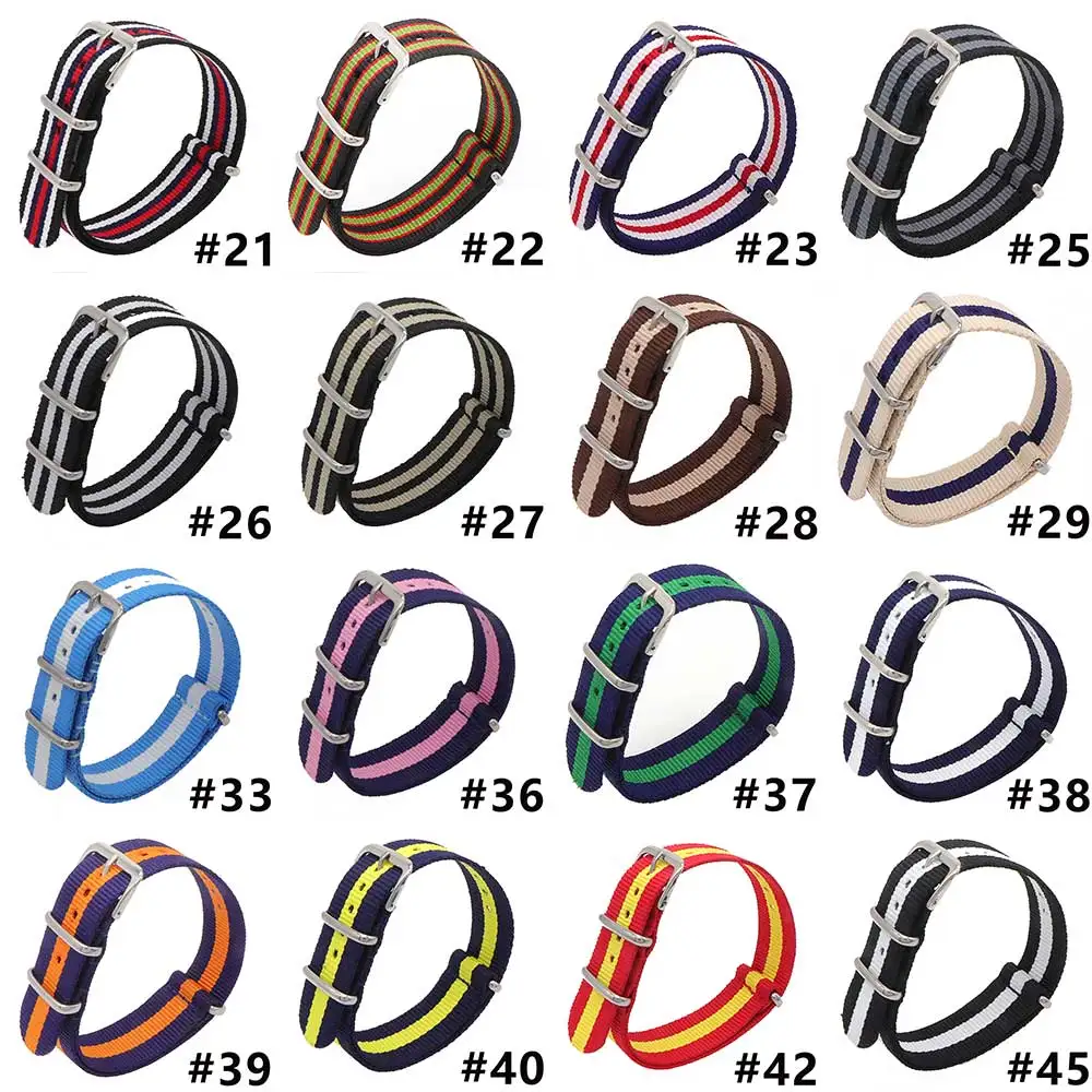 

Fashion New 2018 Army Military Nato Nylon Watch 18mm 20m22 mm Orange fabric Woven watchbands Strap Band Buckle belt accessories