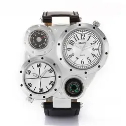 Компасы multi-time zone механические часы индивидуальный термометр кожаный ремень мужские часы
