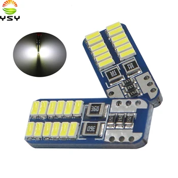 

YSY 100X High Quality T10 W5W 168 192 Led Tail Light 3014 24smd 12V for Car Auto Lamp CANBUS NO Error Car Marker Parking Bulb