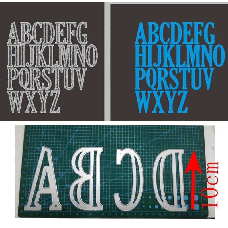 Vente 10 cm 4 pouces grands Alphabets A à Z ensemble de découpe de métal matrices pochoir Scrapbook Album gaufrage pour la fabrication de cartes cadeaux