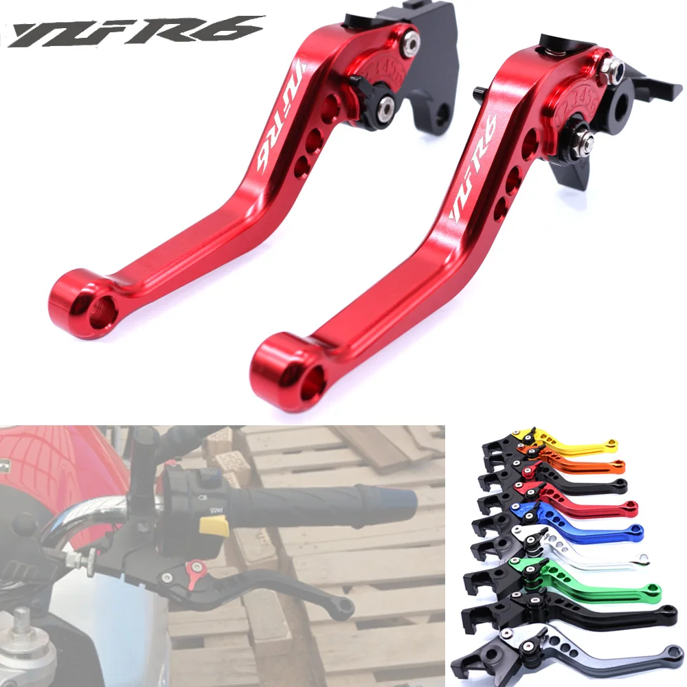 

For Yamaha YZFR6 YZF R6 1999-2004 2000 2001 2002 2003 Motorcycle Accessories CNC Short Brake Clutch Levers LOGO YZFR6