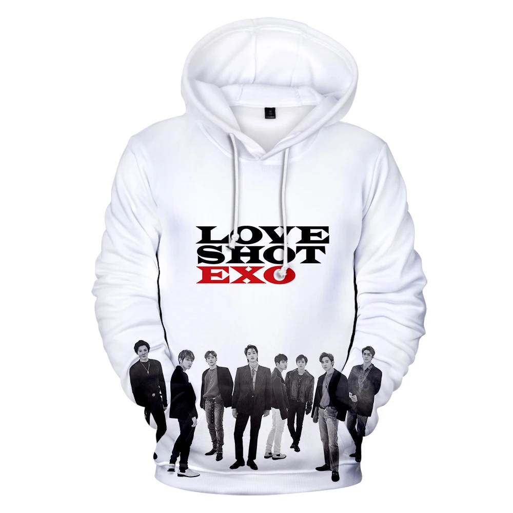 Kpop Bang Store EXO Love Shot толстовки с 3D принтом для женщин/мужчин модные толстовки с капюшоном и длинным рукавом Лидер продаж повседневные толстовки