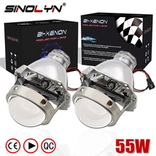 SINOLYN 3.0 inch 35W 55W HID Bixenon Projector Lens Headlight Retrofit Lamp Lenses, Use D2S D2H Bulbs Super Bright Car Styling