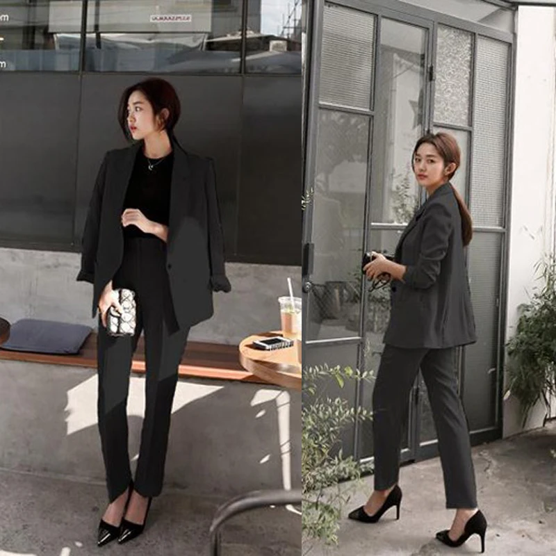 2 piece set women Suit female 2019 spring and summer Ms. new Slim fashion elegant small suit jacket + casual temperament sets 2 piece set women Suit female 2019 spring and summer Ms. new Slim fashion elegant small suit jacket + casual temperament sets