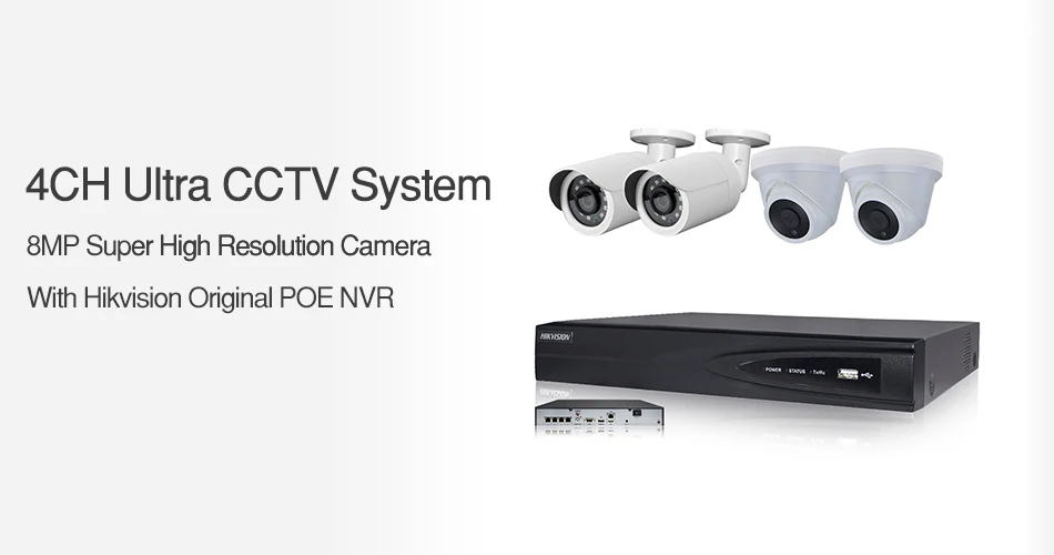 4CH CCTV система 4 шт. ультра 5MP безопасности IP POE камера с Hikvision 4 POE 4CH NVR DS-7604NI-K1/4 P DIY комплекты видеонаблюдения